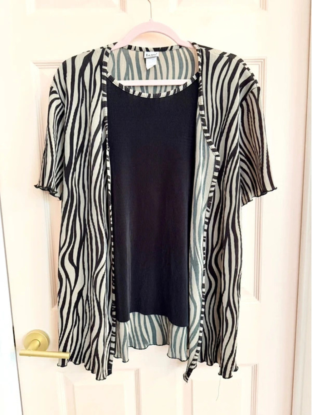 Vintage animal print plisse la fete top
